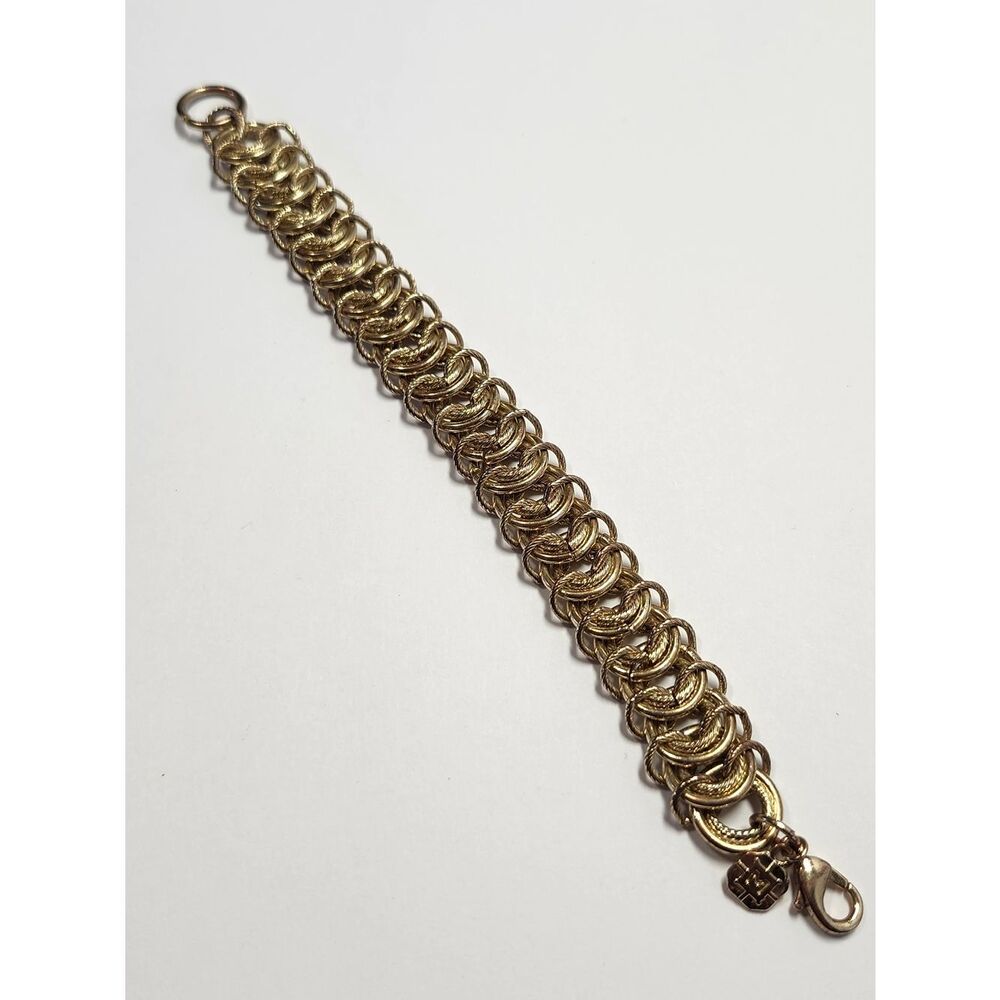 Monet Gold Tone Chain Link Bracelet Chunky